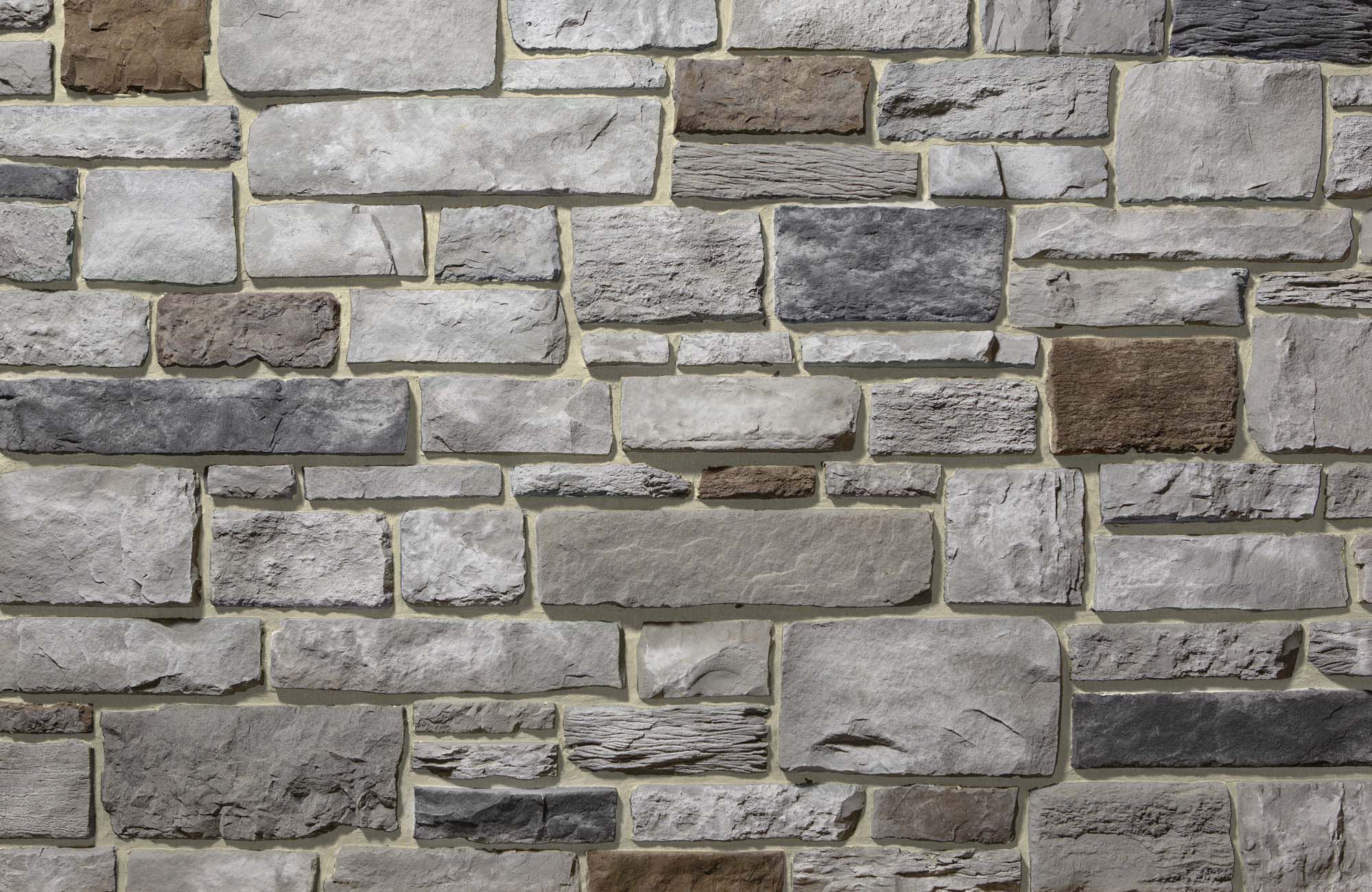 Highlight your home office with stone veneer and buff grout Highlight your home office with stone veneer and buff grout