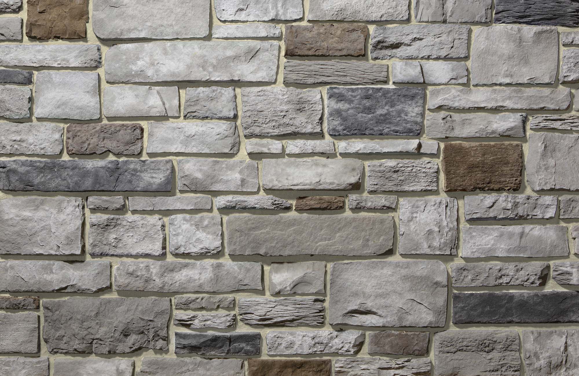 Highlight your home office with stone veneer and buff grout