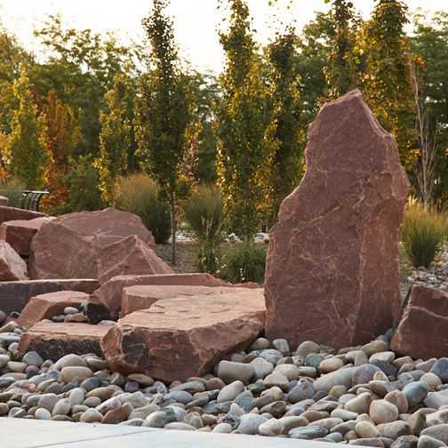 Boulders to reduce drought with xeriscape