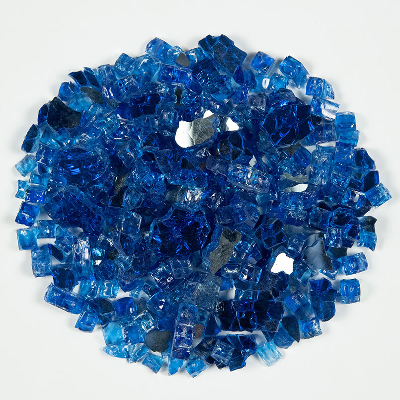 Sapphire Blue Fire Glass 0.5&quot; (20 lb)0000000000