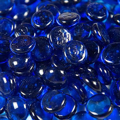 Sapphire Blue Round Fire Glass 0.5&quot; (10 lb)