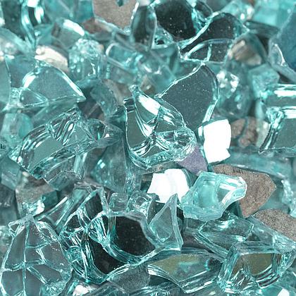 Aqua Blue Fire Glass 0.25&quot; (20 lb)