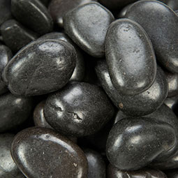 Piedra Black Polished Pebble .75-1.25" (40# Bag)