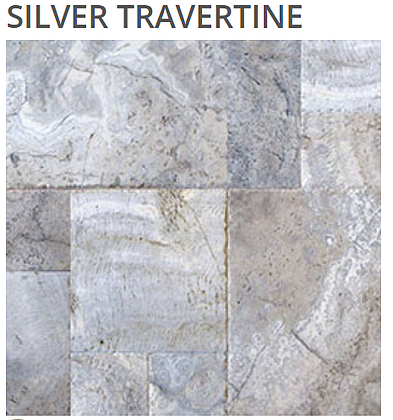 SIlver Travertine Paver Tumbled 24"x24"x3cm